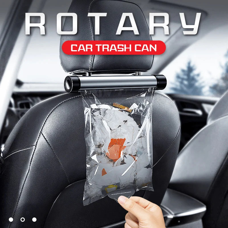 Hanging Car Trash Organizer with Bags Compact Clipping Car Organizer Trash Pocket Container for Headrest Rod Back Pocket BIN