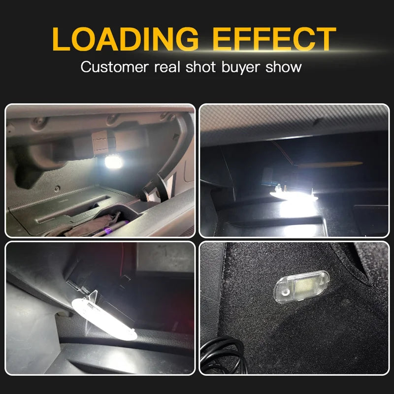 2PCS White Led Glove Box Light Module For Caddy Golf MK4 Variant Passat B5 B5.5 Touran For Skoda Fabia Superb Yeti No Error