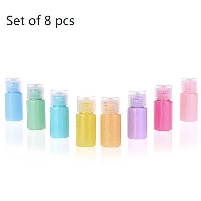 8Pcs 10ml Macaron Color Refillable Empty Bottles Cosmetic Cream Pump Container