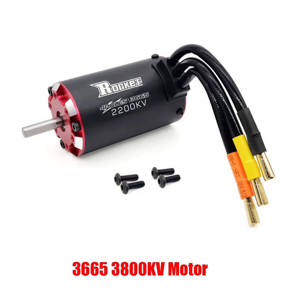 Rocket V2 Waterproof 3665 3800KV 3150KV 2750KV 2200KV Brushless Motor with 80A ESC for RC Car 1/10 Motor RC Rock Crawle