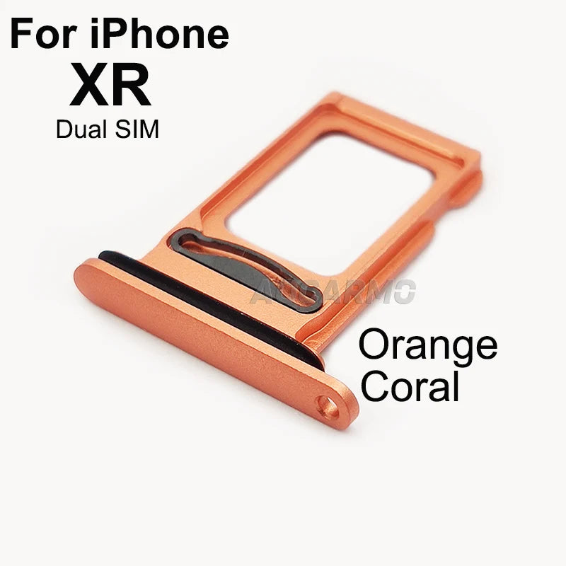 Aocarmo Single Double Sim Card Micro Holder Dual Sim Card Tray Slot For iPhone XR Replacement Part