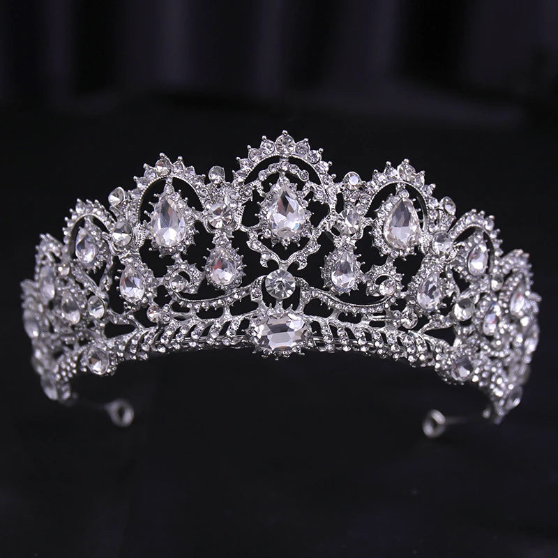 Bridal Wedding Hair Accessories Silver Crystal Hair crown alloy diamond crown women's fashion high-end atmospheric headdress