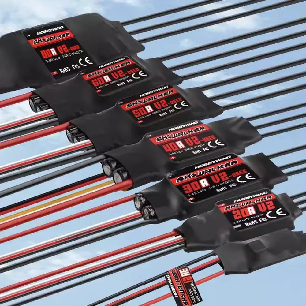 Hot Sales Original Hobbywing SKYWALKER Series 2-6S 20A 30A 40A 50A 60A 80A Brushless ESC Speed Controller With UBEC For RC