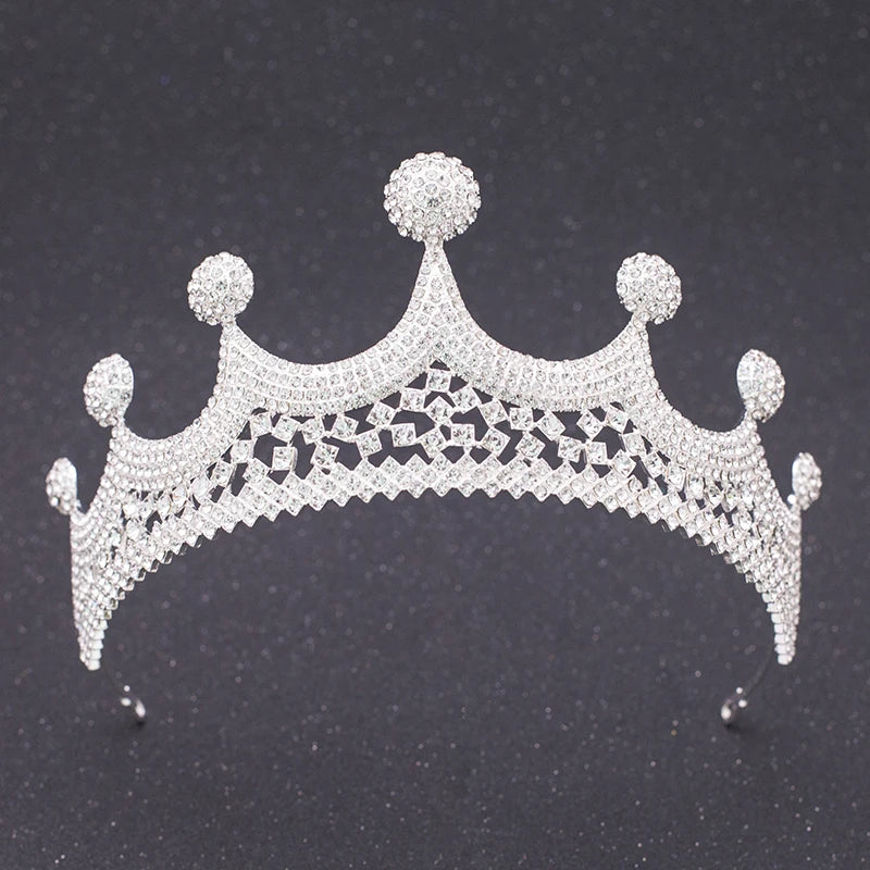 Silver Color Crystal Rhinestone Crown and Tiara Wedding Hair Accessories Bridal Tiaras Hair Crown Wedding Headpiece Women Diadem