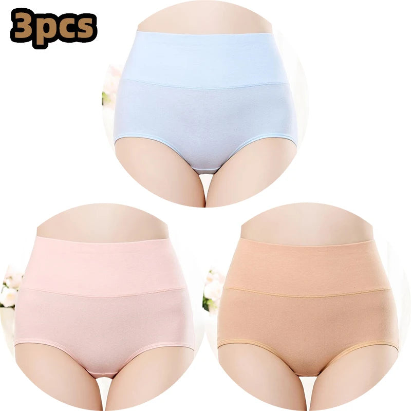 Cotton Women's Panties Elastic Soft Large Size XXXL Embossed ROSE Ladies Underwear Breathable Sexy High Waist Briefs