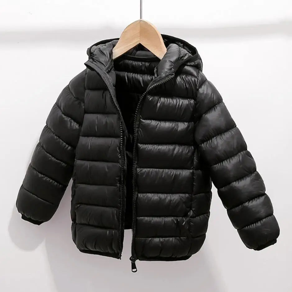 Girls Light Down Cotton Jacket Baby Boys Snowsuit Jackets Autumn Children Clothing 2-8 Years Fashion Kids Hooded Outerwear Coats