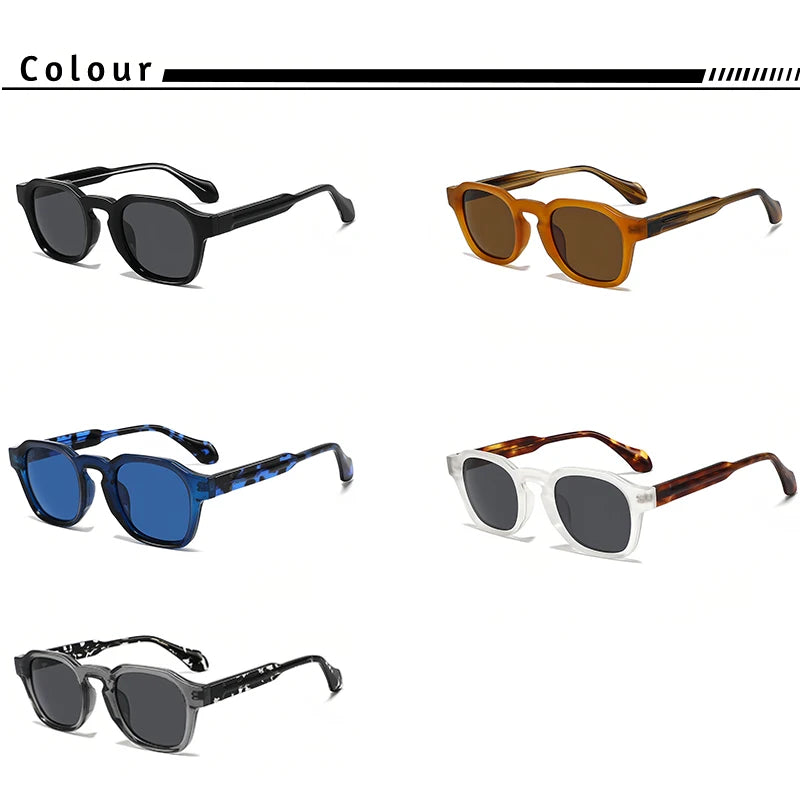 HBK Luxury Retro Sunglasses with TR90 Frame Square Acetate High Polarized Custom Lens for Men and Women This Summer