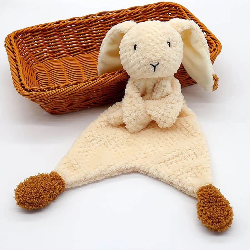 Baby Security Blanket Soothing Appease Towel Soft Animal Rabbit Plush  Teething Bib Infants Comfort Sleeping Nursing Dropship