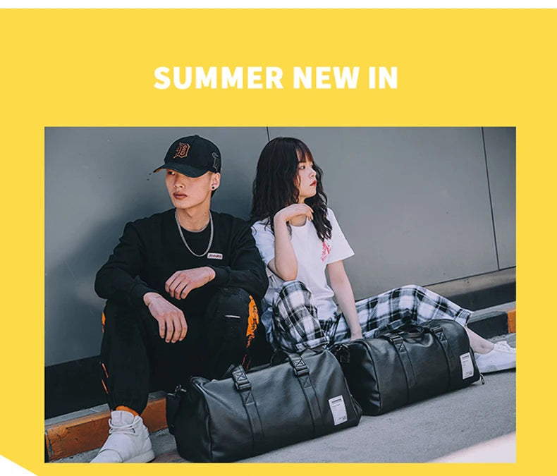 Gym Bag Leather Sports Bags Big Big Men Training Tas for Shoes Lady Fitness Yoga Travel Luggage Shoulder Sac De Sport travel bag