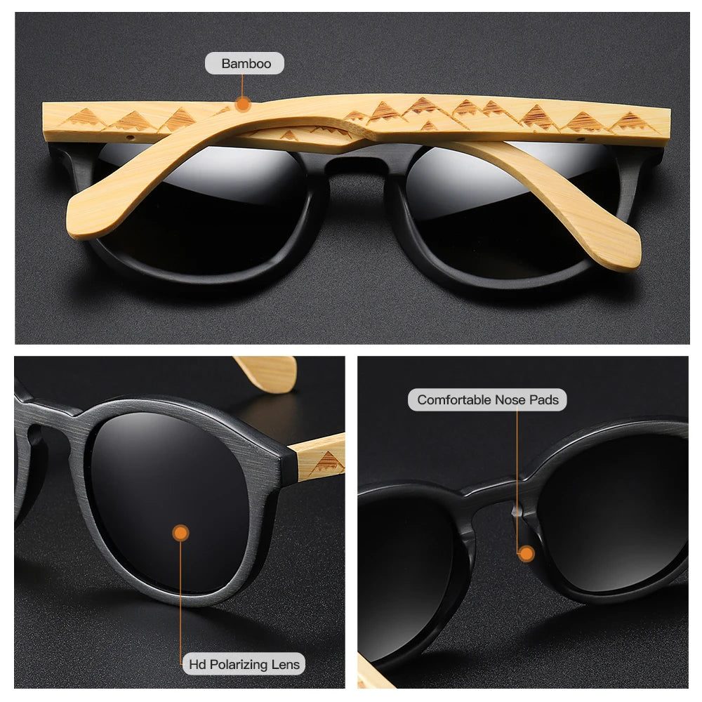 GM Best Handmade Sunglasses Men Polarized  Bamboo Wood Women Sunglasses High Quality With Sunglasses carton box S1936