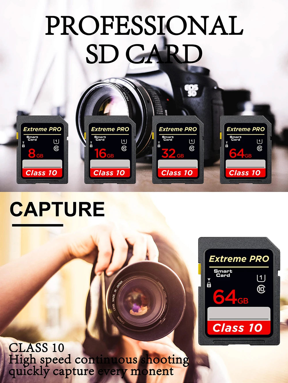 High speed Class 10 SD Card 8GB 16GB 32GB 64GB 128GB 256GB carte sd Memory Card SDA1HC SDA1XC Flash usb stick sdcards For Camera