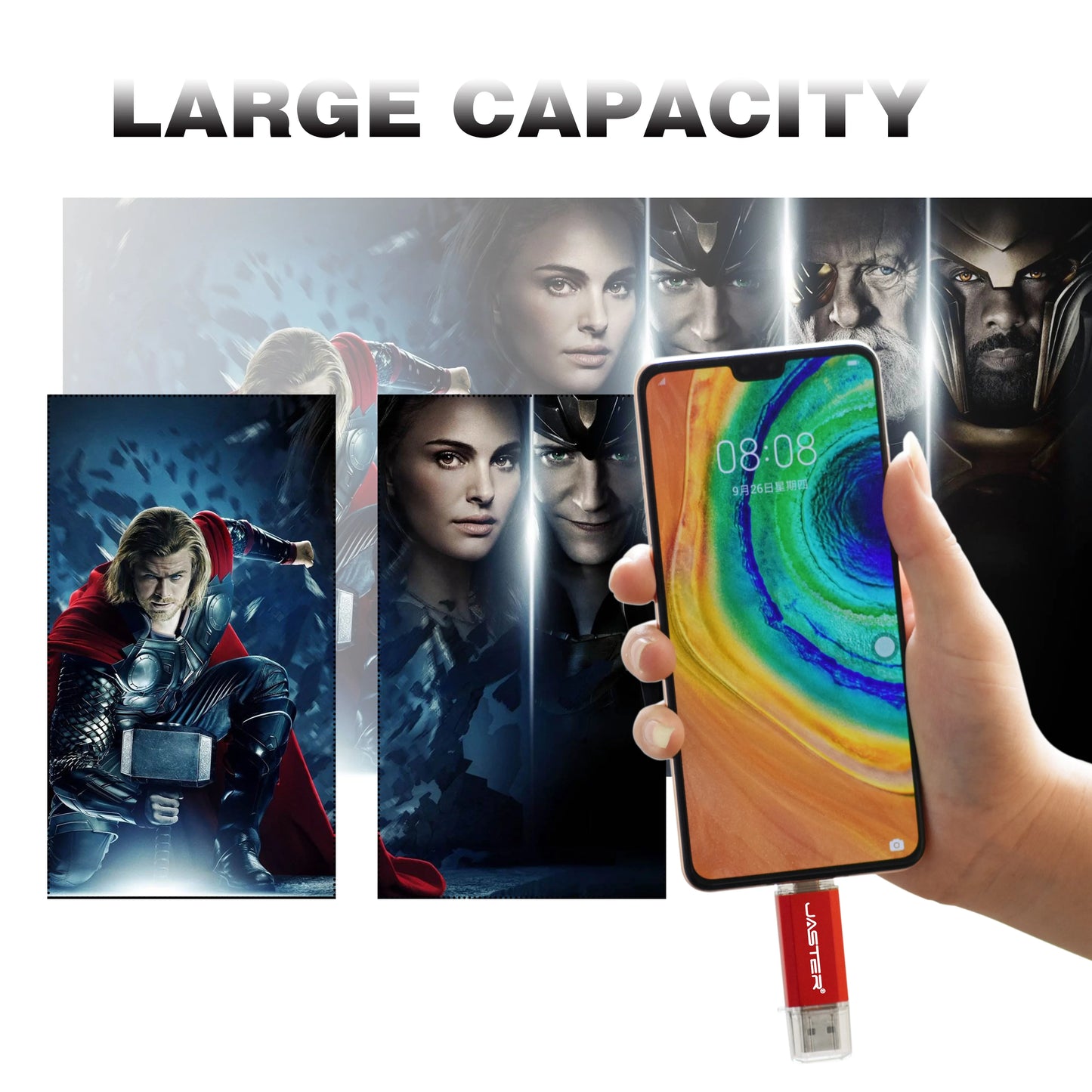 JASTER TYPE-C Smart Phone USB Flash Drives Metal Pen Drive Golden Hight speed Memory Stick Business U disk 16GB 32GB 64GB 128GB