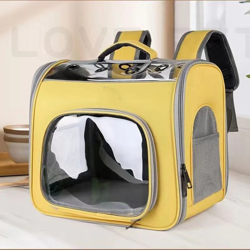 Large-Capacity Transparent Double-Shoulder Foldable Space Capsule Backpack for Outdoor Use Portable Pet Carrier