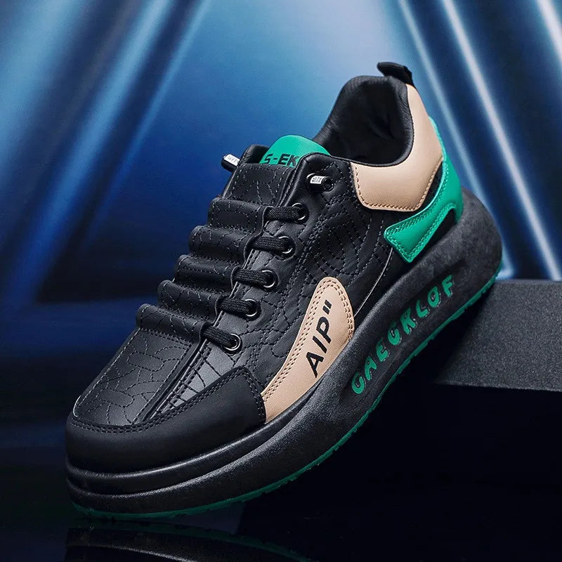 New Breathable Thick Sole Men's Skateboarding Shoes with Comfortable Casual Sports Shoes  Elevated  Men's Board Shoes