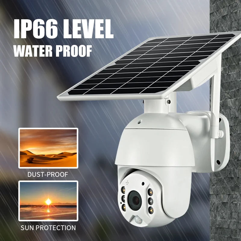 Outdoor Waterproof 4G WiFi IP CCTV Camera Smart Home Product with Solar Panel Power for Outdoor Security Use