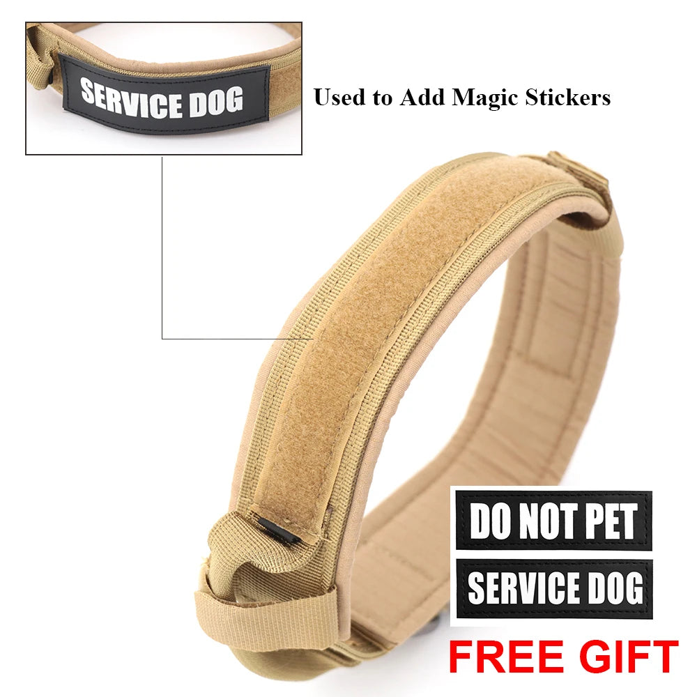 Pet Products Outdoor Tactical Dog Collar Metal Buckle Breathability Nylon Collar Medium and Large Dog Training Neck Collar Dog