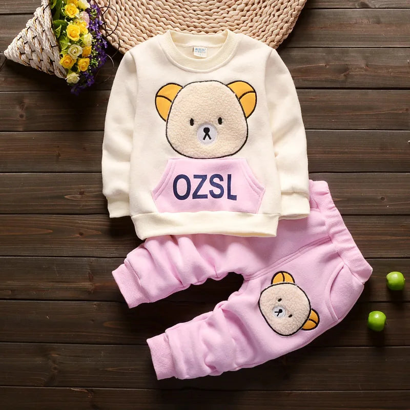 Newborn Baby Boys Clothes 2024 Autumn Baby Girls Clothes Hoodie+Pant Outfit Kids Costume Suit Infant Clothing For Baby Warm Sets