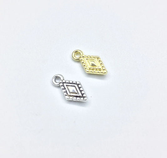Eruifa 20pcs 6*13mm  Plated Drop Zinc Alloy Charms Pendant Jewelry DIY Necklace Bracelet Earrings 2 Colors