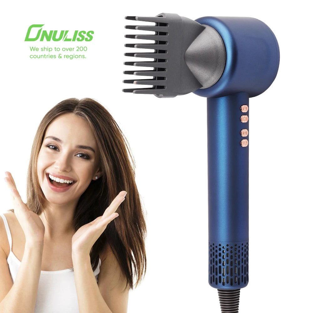Portable 5 in 1 Hair Dryer & Straightener Professional Negative Ion Wireless Blow Dryer with Diffuser for Outdoor Hotel Use
