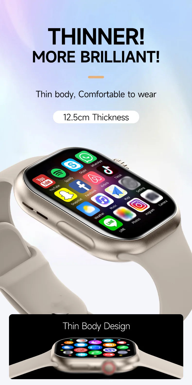 2026 Smart Watch Camera BT Call Heart Rate Fitness Tracker Waterproof iOS Android