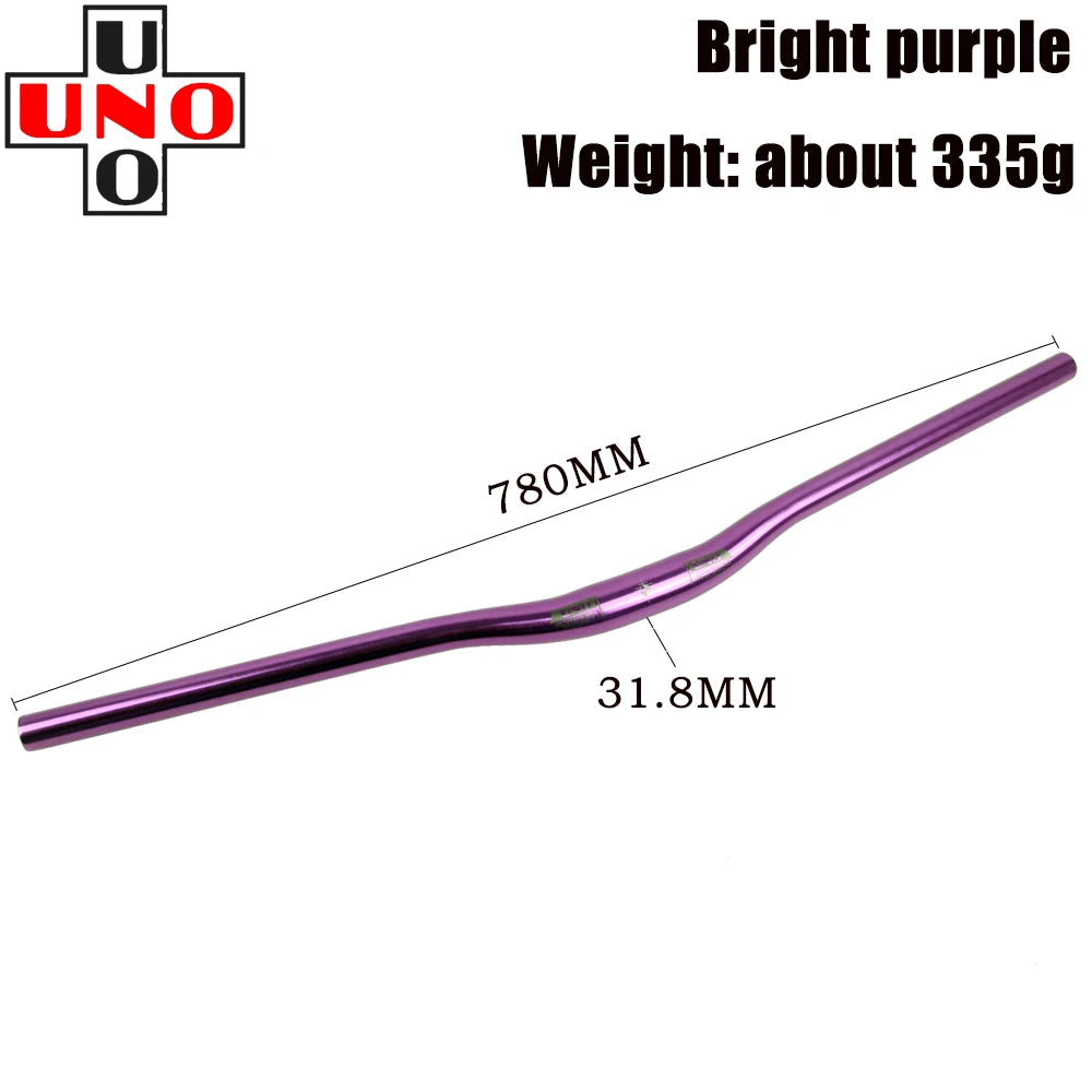 UNO Bicycle Ultra Light Color  Handlebars 31.8 Caliber Bright 740 / 780mm Mountain Bicyle Handle Horizontal Modification