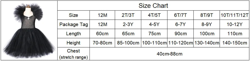 Girls Black Evil Queen Maleficent Tutu Dress Horns Wings Dark Witch Cosplay Carnival Halloween Costume for Kids Fancy Clothes