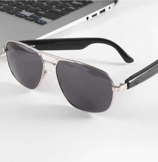 2025 GS02 Fashion Anti-UV for Bluetooth AI Translation Smart Sunglasses Metallic Polarized Outdoor Headset for Men and Women