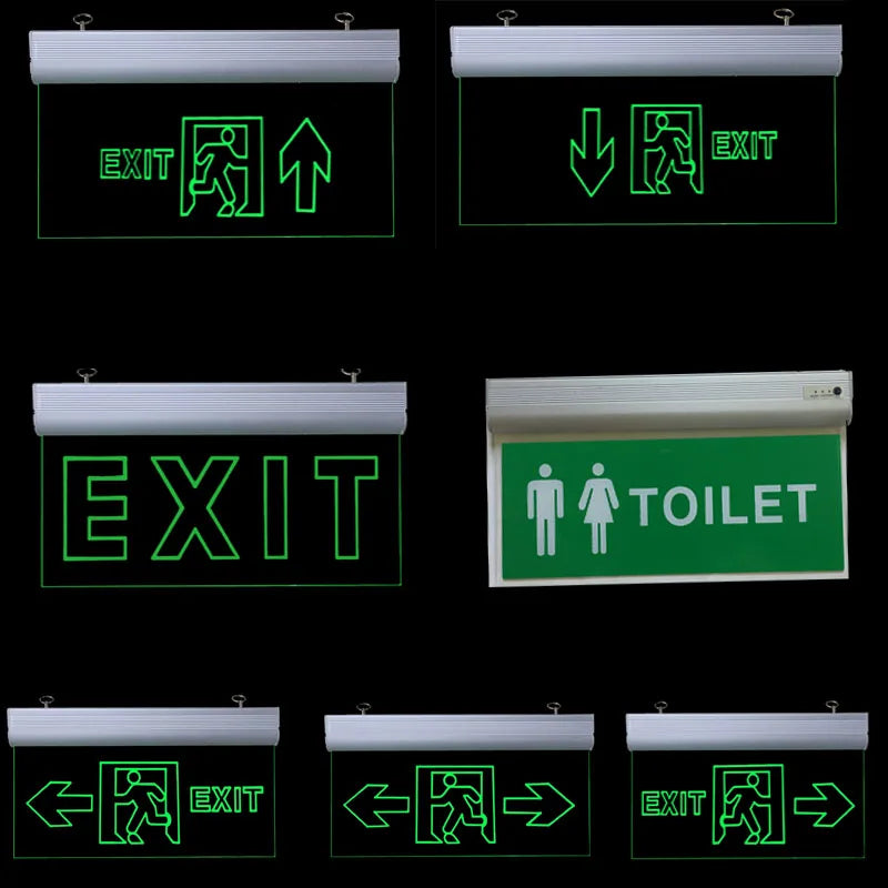 Exit Led Light  Ac110/220V Green Emergency Exit Sign Light Fire Safety Indicator Warning Lamp For Bulb Hotel Mall Public Place