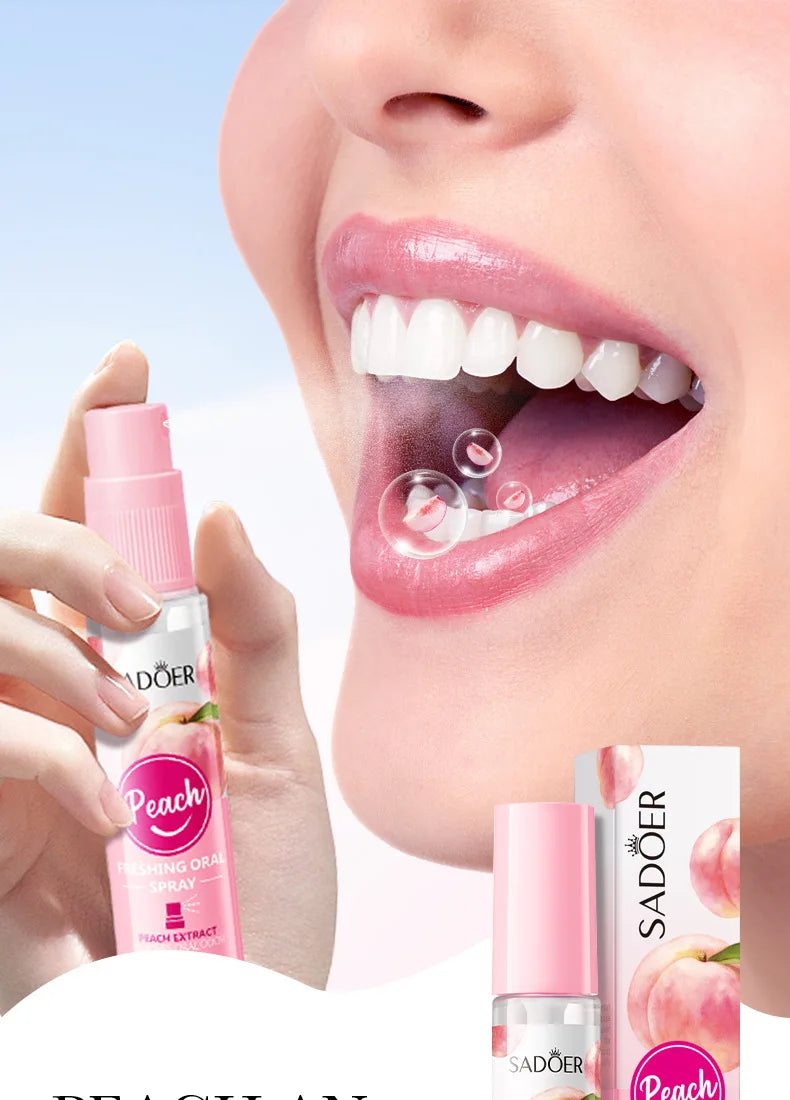 Peach Mint Lemon Fresh Breath Mouth Spray Fresh Breath Mild Remove Bad Breath Bring a Cool and Comfortable Experience