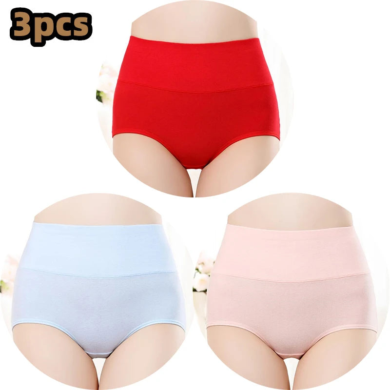 Cotton Women's Panties Elastic Soft Large Size XXXL Embossed ROSE Ladies Underwear Breathable Sexy High Waist Briefs