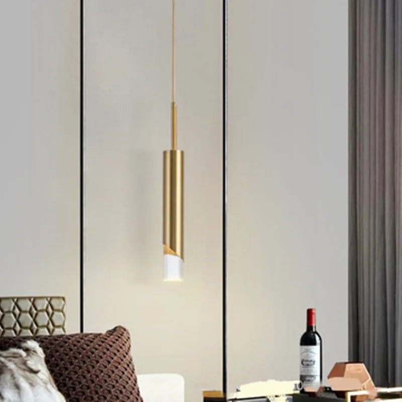 Minimalist Chandelier All Copper Gold Lights Bedside Small Chandelier Bedroom Study Bar Designer Nordic Modern Dining Room Lamps