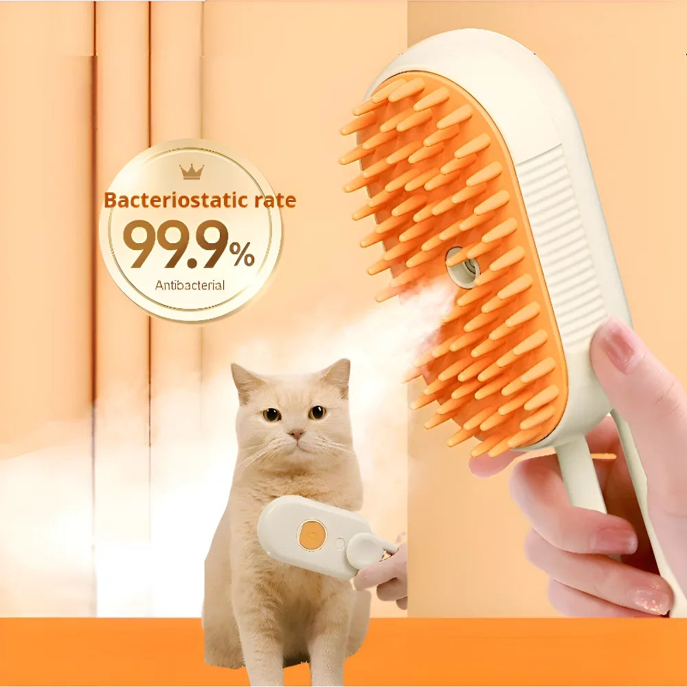 3 in 1 Pet Dog Steamy Spray Cleaning Brush Anti-splashing Hair Removal Massage Grooming Comb