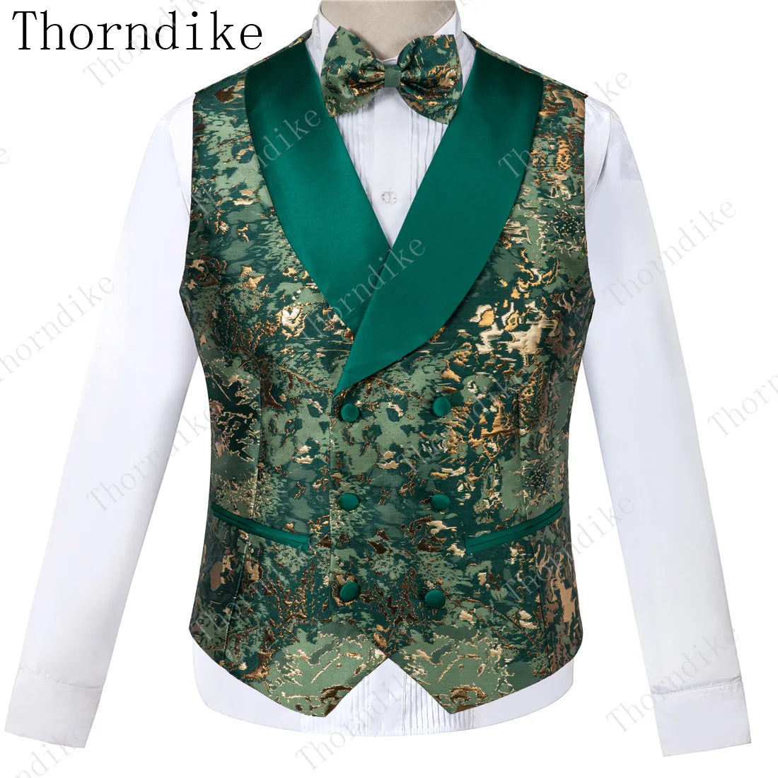 2023 Blazer+Pants+Vest Suits Male Casual Slim Blazer Coat Suit New Man Fashion Green Jacquard Eye-catching High Quality Party