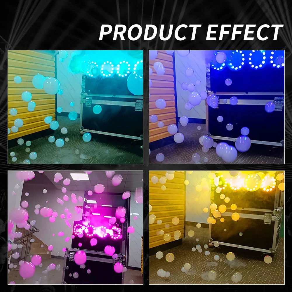 2025 New Hengyu 3000w Dual Wheel Bubble Machine Led Fog Party Equipment 18x3w Rgb Smoke Bubble Machine