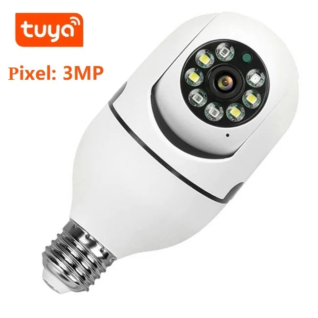 Tuya Smart Hot Sale 3MP HD Surveillance Camera 355 Degree Light Bulb with WiFi Indoor Outdoor Security Bulb