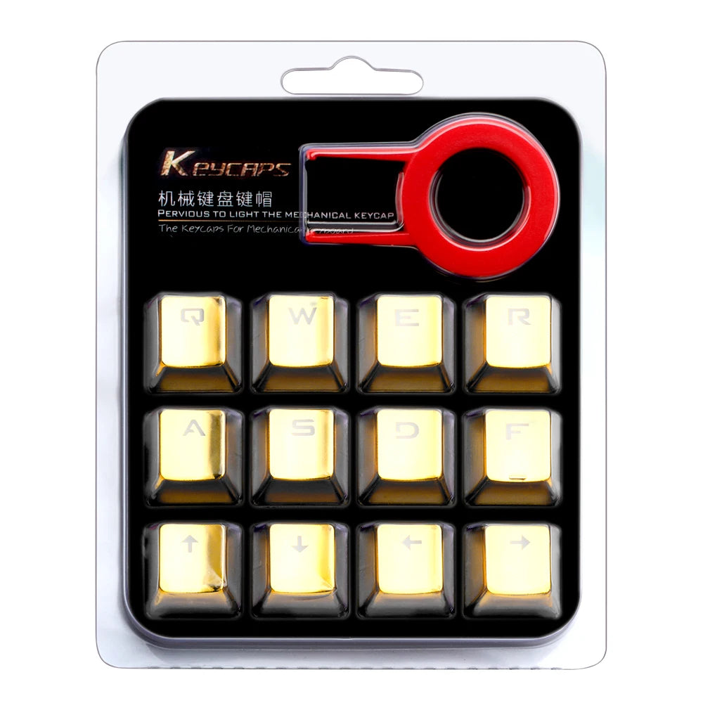 E-YOOSO 12 Key Double Shot Injection Backlit Electroplated mechanical keyboard key caps For Cherry MX style Including key-puller