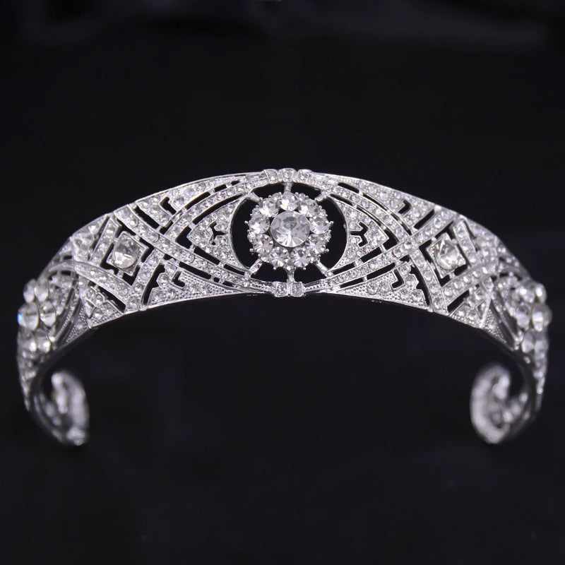 Bridal Wedding Hair Accessories Silver Crystal Hair crown alloy diamond crown women's fashion high-end atmospheric headdress