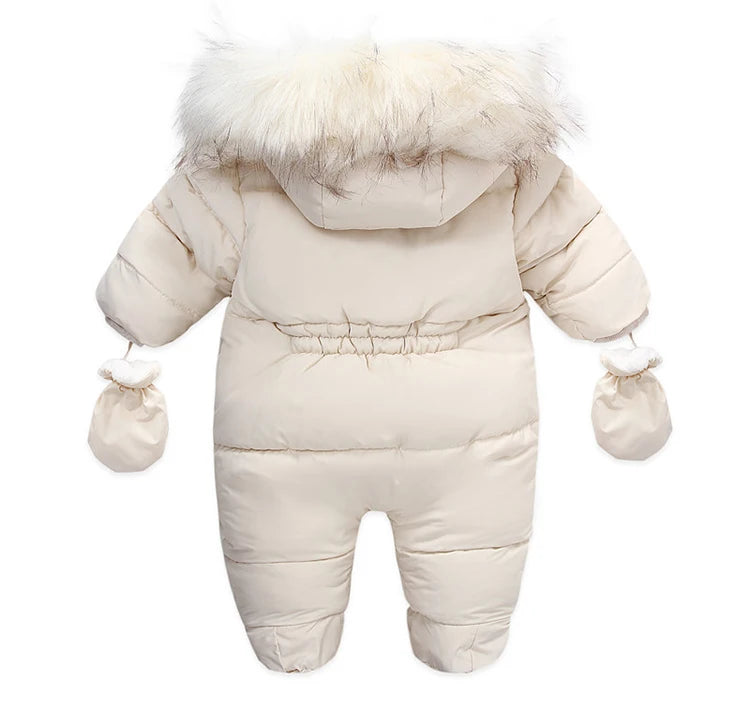 0-24 Months Newborn Baby Jumpsuit Winter Cotton Baby Romper With Gloves Hooded Thicken Boys Snowsuit Girl Clothing Set