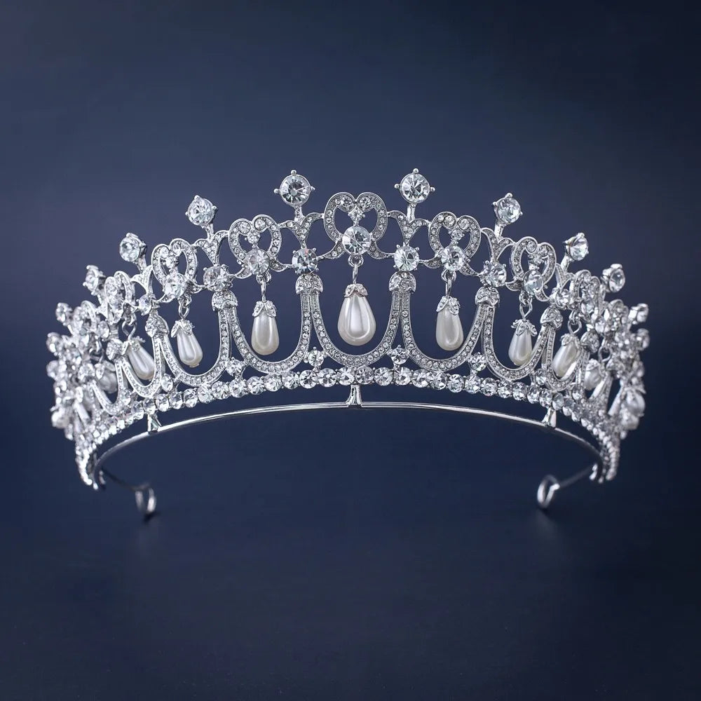 Silver Color Crystal Rhinestone Crown and Tiara Wedding Hair Accessories Bridal Tiaras Hair Crown Wedding Headpiece Women Diadem