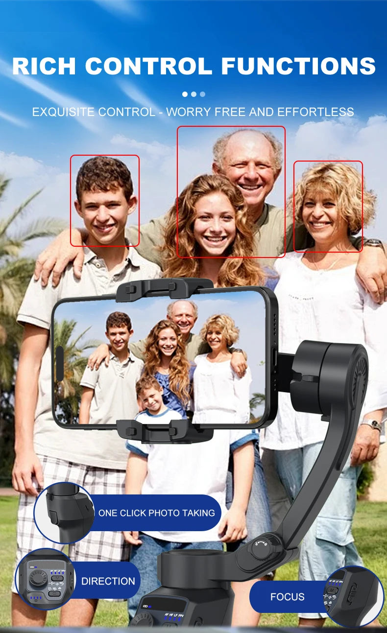 New F11 Lite Portable Auto Tracking Desktop Foldable Face Tracker Mobile Anti-shake Handheld 3 Axis Gimbal Stabilizer Full Kit