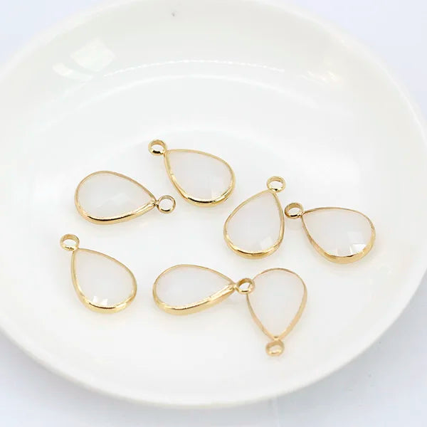 12p teardrop Metal Crystal beads glass Charm Pendant Earring Connector DIY Jewelry Making Necklace Bracelets Earring Accessories