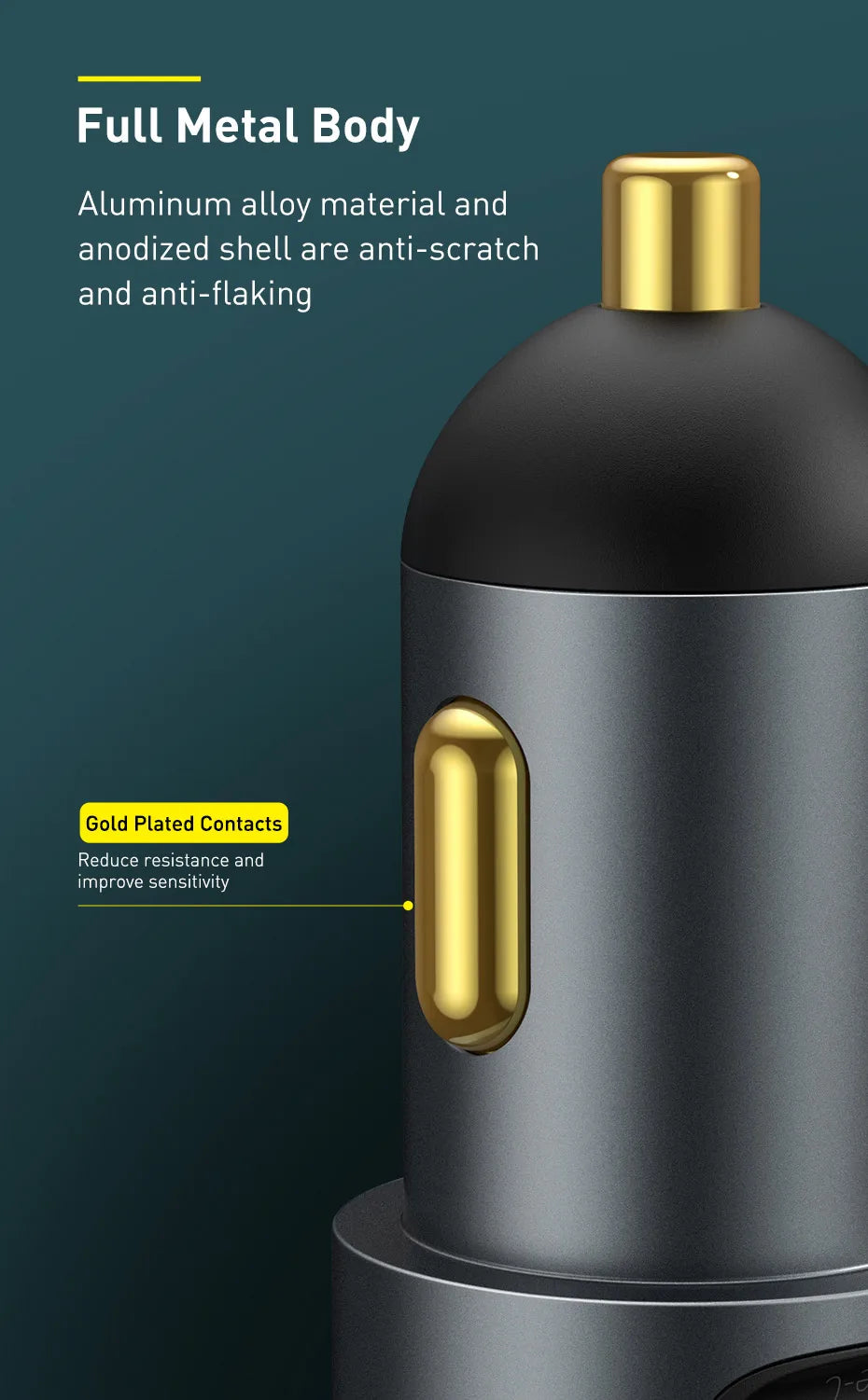Baseus 120W Car Phone Charger Quick Charge QC 4.0 3.0 Dual USB Type C Expand Charger Adapter For iPhone Xiaomi Samsung Huawei