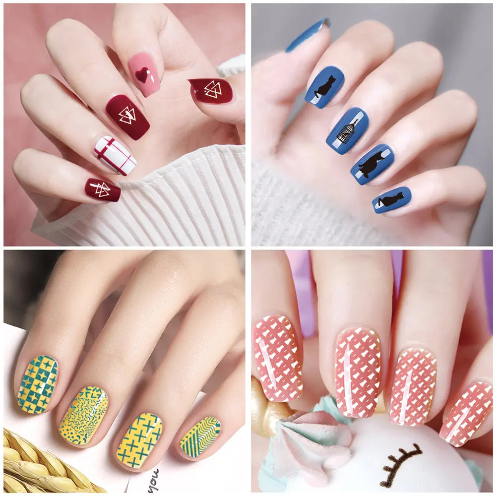 BIUTEE Nail Stamping Gel Polish Set 12 Colors Templates Stamp Print Oil UV Gel Varnish Soak Off Nail Art Kit Stamping Plate Tool