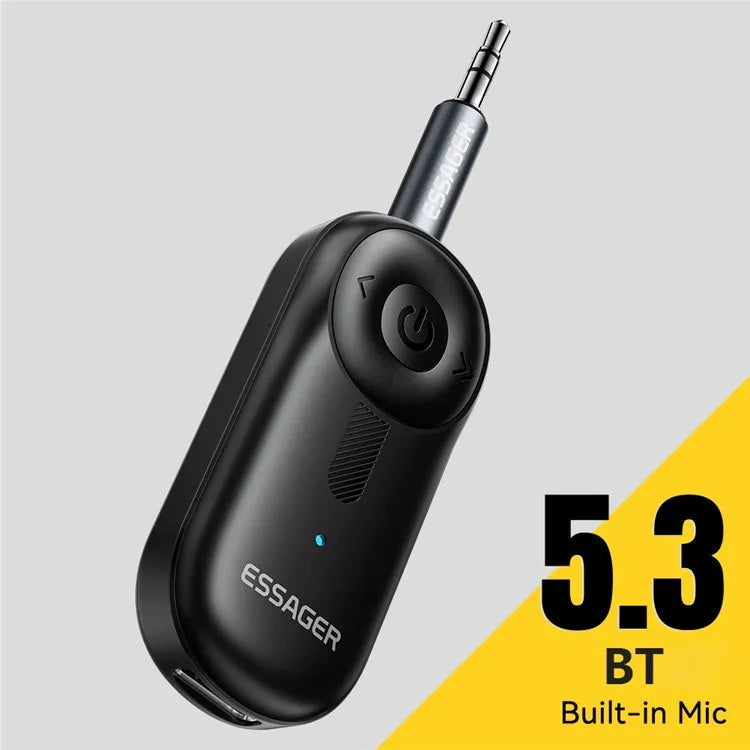 ESSAGER Car Audio Receiver Wireless Transmitter with Microphone Clip