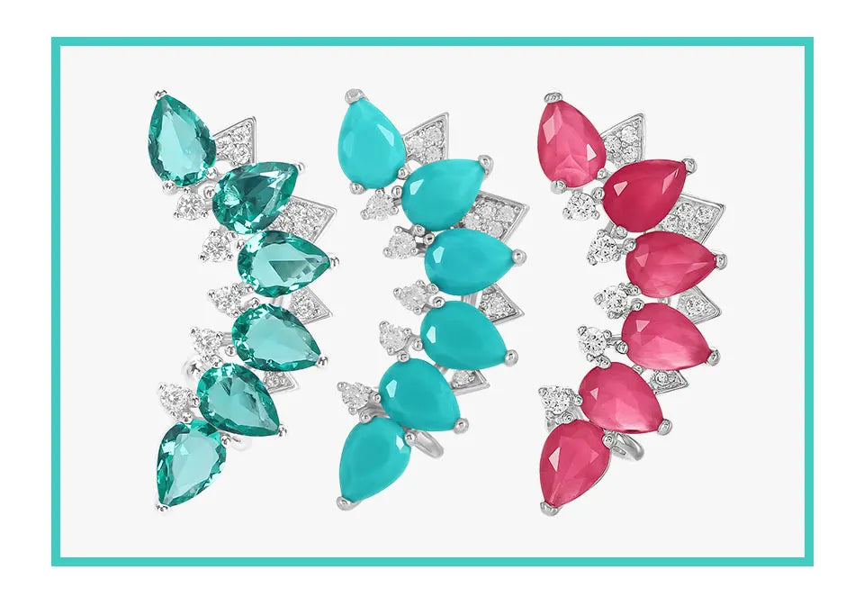 KOSE Retro Ethnic Crystal Earrings Breastplate Cartilage Ladies Earrings Fashion Jewelry Party Daily Clothing Accessories