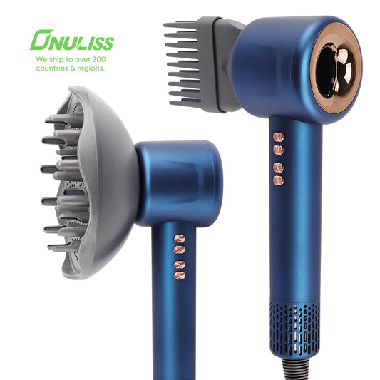 Portable 5 in 1 Hair Dryer & Straightener Professional Negative Ion Wireless Blow Dryer with Diffuser for Outdoor Hotel Use
