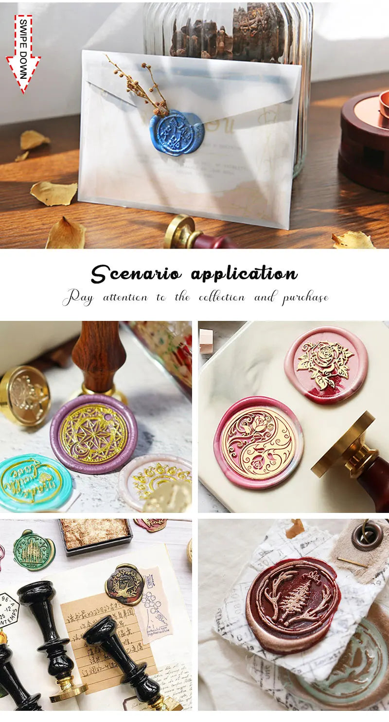 3D Embossed Wax Seal Stamp Retro/Umbrella/Desk Lamp For A Copper Head For DIY Envelope Letter Wedding Invitation Card