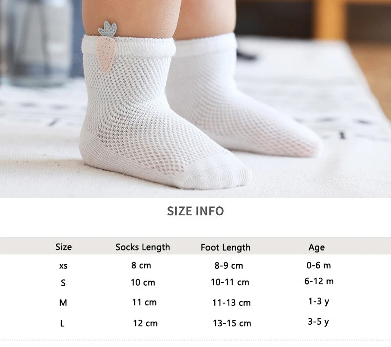 3 Pairs 0-5Y Baby Socks, Children's Socks, Thin Cotton, Breathable Mesh, Baby Socks, Boneless Baby Socks, Cute Accessories Socks