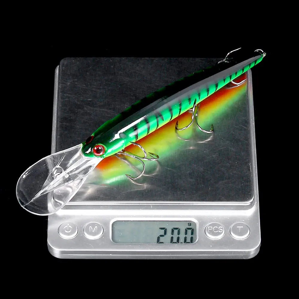 1pcs 16cm 20g Deep Diving Large Minnow Wobbler Lure Artificial Hard Bait Crankbait Bass Pike Perch Walleye Fishing Tackle