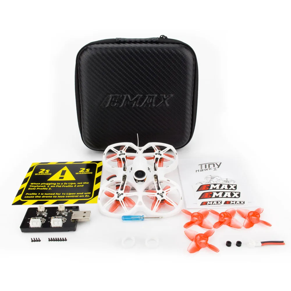 EMAX Tinyhawk II 75mm 1-2S Whoop FPV Racing Drone RC Quadcopter BNF RTF W/ FrSky D8 Runcam 2 Cam Camera 25/100/200mw VTX ESC